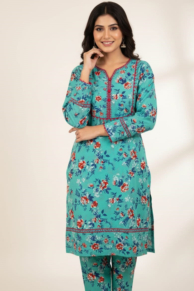 2 Pcs Unstitched Khaddar Ladies Suit 512