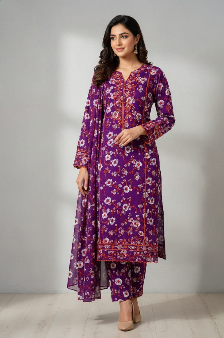 2 Pcs Unstitched Khaddar Ladies Suit 501