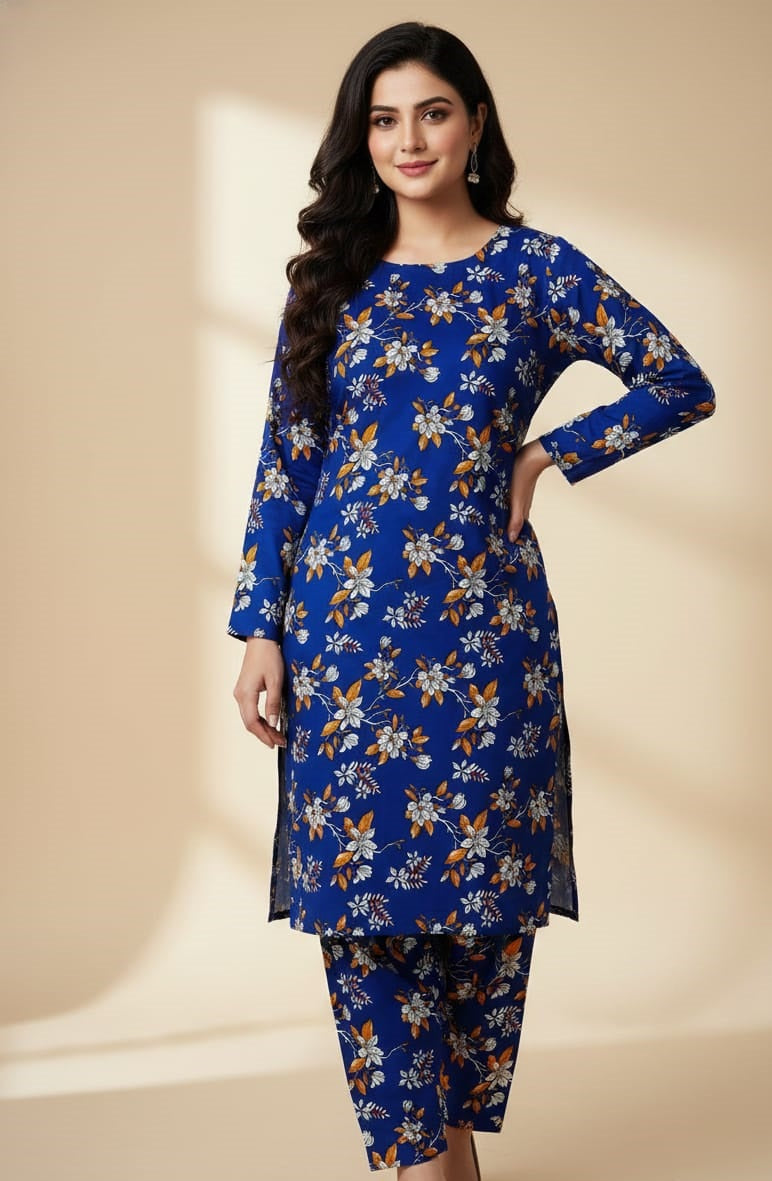 2 Pcs Unstitched Khaddar Ladies Suit 522