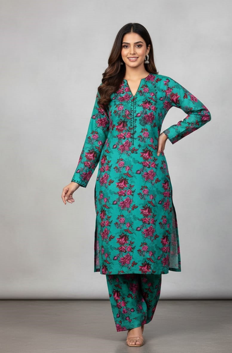 2 Pcs Unstitched Khaddar Ladies Suit 539